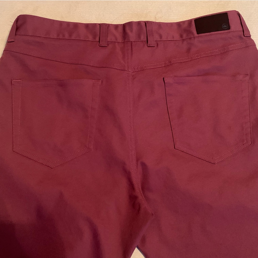 Peter Millar Maroon Performance Five-Pocket Pant … - image 4